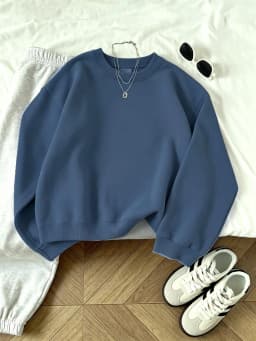 On Clearance Sale Solid Women's Casual O-Neck Sweatshirt New Street Rock Loose Long Sleeve Top For Party Couple Clothing