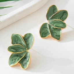 Metal Flower Red Enamel Petal Drop Earrings for Women Trendy Yellow Blue Green Drops Oil Flower Earrings Fashion Jewelry Gifts