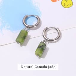 Natural Stone Amethyst Aquamarine Cylinder Shape Stainless Earring Women Reiki Healling Pendant Earring Fashion Jewelry Gifts