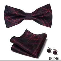 Great Quality Silver Office Butterfly Hanky Cufflink Set Bowtie For Men Geometric Hombre Formal Clothing