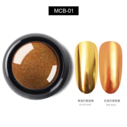 AS Professional 8ml Chrome Mirror Powder Top Coat UV Gel Varnish Semi Permanent Nail Polish Gold Silver Mirror Glitter Powder