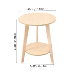 【Breeins】2-Tier Round Wooden Coffee Side Table