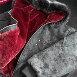 Red Faux Fur Lining PU Leather Winter Coat Man Woman Winter Warm Thicken Fleece Hooded Jacket Padded Coats