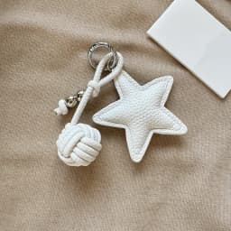 Handmade Star Woven Ball Keychain for DIY Bag Pendant Creative Gift for Women Charm Hanging Decoration Accessories