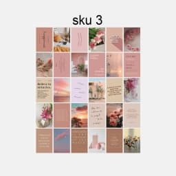 30PC Lucky Life Theme Postcards,Floral Alphabet Elements,Wall Decoration Materials Living Room Classroom (Includes 48 Stickers)