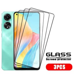 1/2/3/4PCS Full Cover Glass For OPPO A78 4G Glass OPPO A78 4G Tempered Glass HD 9H Full Cover Glue Screen Protector OPPO A78 4G
