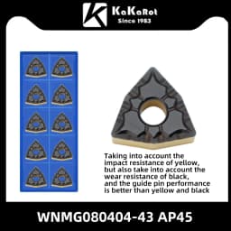 Kakarot Carbide Insert WNMG080404-CQ AP45 WNMG 080408-TM Turning Tools Rough machining CNC Lathe Cutter 10pcs Blade Plate