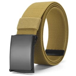 Stylish Classic Nylon Rubber Stretch Casual Versatile Belt; Sturdy, Durable, Minimalist Flap Elastic Smooth Buckle Men's Belt