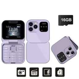 SERVO Original I16 Pro Foldable Mini Mobile Phone 2SIM Card Speed Dial Fold Telephone Magic Voice Blacklist Flip Cellphone TypeC