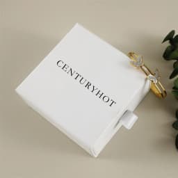 50-500pcsCustom Logo White Drawer Box Paper Cardboard Jewelry Box with Foam Inner Necklace Bracelet Ring Ring Earring Box