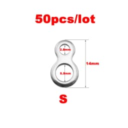 10-50Pcs Stainless Steel Fishing Solid Ring Sea Fishing Lures Connectors Jigging Ring Swivels Fishing Snap Accessory Tackle Tool