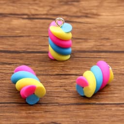 10Pcs 10X20MM 6 Color Colored Cotton Candy Earring Charms Diy Findings Kawaii 3D Keychain Bracelets Pendant For Jewelry Making