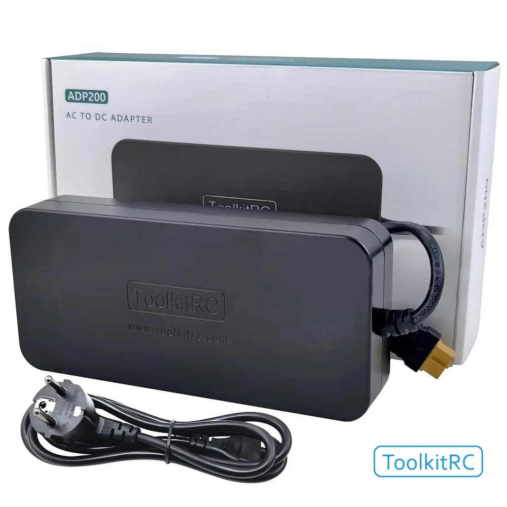 ToolkitRC ADP200 V2 Power Adapter 200W DC 19.5V 10.3A XT60 Output Model Toy Car Accessories Suitable For Charger M6D M8P M7 M9