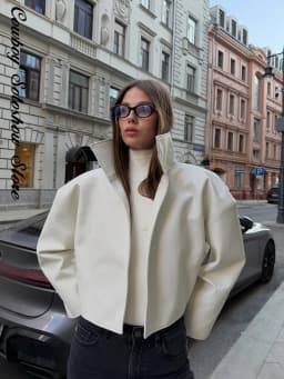 Women Waist Cinching Leather Jacket Solid Stand Neck Zipper Pocket Loose Jackets Lady New Vintage Fashion Street Outwear 2026