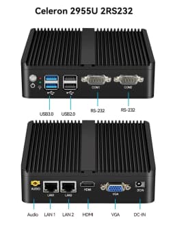 Intel Celeron J6412 Mini PC with Dual LAN 2xRS232/485 4xUSB 1xHDMI Support WiFi 4G LTE Linux Pfsense Computer Windows10 Ready