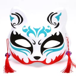 Fox Mask Japanese Cosplay Half Face Mask Kabuki Kitsune Masquerade Anime Cosplay Cat Mask Rave Adult Children Funny Party Props
