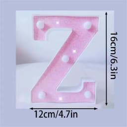 1PC 16cm Pink Glitter LED Letter&Number Lights Battery Powered Decorative Lights For Wedding,Proposal,Birthday,Party,Photo Props