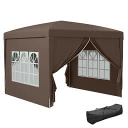 Outsunny 3 x 3(m) Pop Up Gazebo, Water and UV Resistant Party Tent Camping Canopy Marquee with Carry Bag, Black
