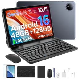 POCKAM P10 Tablet 10.1 "Tablet PC Display 48GB RAM(8GB + 40GB) 128GB ROM 7000mAh Unisoc T310 Android 16 Gemini AI Widevine L1