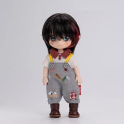 Ob11 Wig Soft Cute Curly Bangs Wavy Hair Long Straight Hair Short Hair Multi-Color for 1/12 Bjd, Gsc ,Ymy Head Doll Accessories
