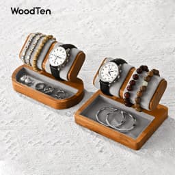 WoodTen Solid Wood Jewelry Watch Display Stand New T-shaped Watch Stand Bracelet Jewelry Display Prop Home Watch Storage Rack