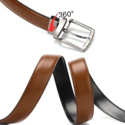 Double-sided Real Leather Rotating Alloy Pin Buckle Belt for Men High Quality Genuine Leather Famous Brand Luxury Designer Belts