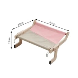 1pc Cat Window Hammock, Wooden Frame Hanging Cat Lounge Bed, Detachable Cat Basking Platform Window Seat Shelves