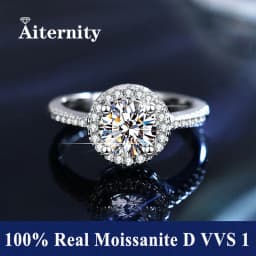 100% Real Moissanite Ring Adjustable Size S925 Sliver D VVS1 Pass Diamond Tester Pen GRA Certificate 18K Plating Rings for Women