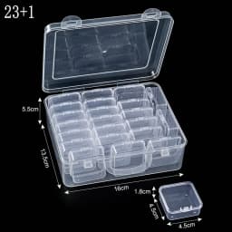 Plastic Organizer Box Small Bead Organizer Cases Mini Clear Bead Storage Container Box with Hinged Lid for DIY Jewelry Supply