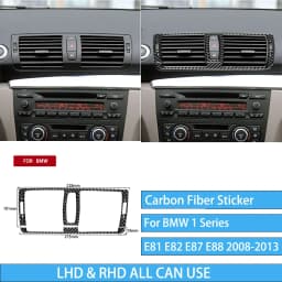 For BMW E81 E82 E87 E88 1 Series Interior Accessories 2008-2013 Gear Shift Knob Dashboard AC Outlet Carbon Fiber Cover Stickers