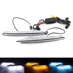 3 Color LED Fog Lamp For Renault Koleos Facelift Mdoel 2011 2012 2013 2014 DRL Daytime Running Light With Yellow Turn Signal