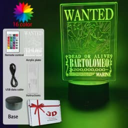 New LED Lamp Remote Control Touch Luffy Zoro USB Night Light Room Decoration Lamps 7/16Color Children's Birthday Decor Gifts
