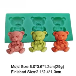 Cute Mini Bear Silicone Mold Fondant Cupcake Chocolate Biscuit Sugarcraft Kitchen Baking Cake Decorating Tools DIY Epoxy Mould