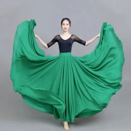 720 Degree Large Swing Dance Skirts Double-layer Chiffon Skirt Spring Summer Autumn High Waist Ethnic Style High-grade Skirts