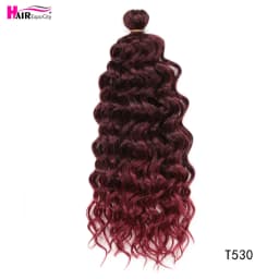 18-24 Inch Ocean Wave Crochet Braid Hair Hawaii Afro Curls Natural Synthetic Braiding Hair Extensions Pink 613 Hair Expo City