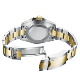 Custom Logo 40MM Luxury NH35 Automatic Watch Two Tone Gold Sapphire Glass Ceramic Bezel Men Diver Watches Male reloj hombre