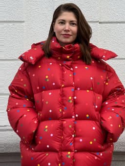 Women's Jacket Winter Oversized Coats Print Hooded Padded Jackets Female Stand Collar Long Sleeve Loose Puffy Coat Outerwear