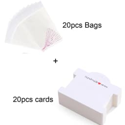 20sets 9.7x8cm Paper Bracelets Display Holders With Self Adhesive Bags Necklace Cards Organizers Cardboard For Jewelry Packaging