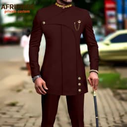 Men's 2 Pieces Suit Elegant Single Breated Slim Fit Embroidery Blazer Pants Set African Clothes Party Wedding A2316025