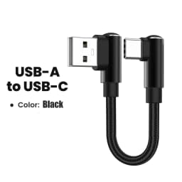 90 Degree Elbow 66W USB A/USB C To Type C Fast Charging Cable Short Data Cable For iPhone 15 16 Xiaomi Samsung Huawei Power Bank