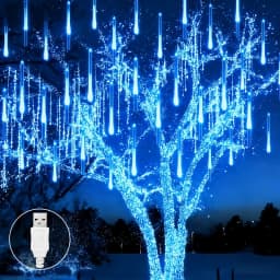 USB Meteor Shower Lights 30CM8Tubes-50CM8Tubes LED String Warm White Blue Colorful IP54 Waterproof 8 Mode Christmas Garden Decor