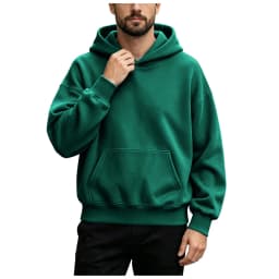 Basic Warm Fleece Hoodie Men's Sweatshirt Design Drop Shoulders Solid Color Trendy Versatile Loose Top Regular Fir Sweatshirts