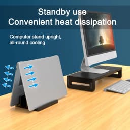 Vertical Laptop Stand for Desk,Dual Slots Plastic Laptop Holder with Space Saving Design,Laptop Stand Supports MacBook