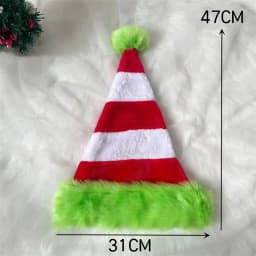Splicing Christmas Santa Hat Xmas Long Plush Holiday Red Hat For Woman And Man Unisex 2025 New Year Festive Party Supplies Gifts