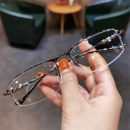 0 To -6.0 Myopia Glasses Anti Blue Light/ Photochromic Versatile Men's Business Glasses Half Frame Myopia Glasses