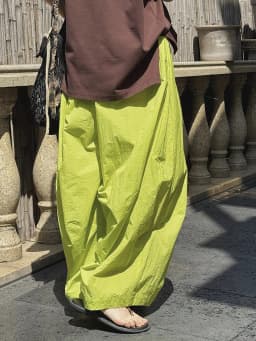 EAM High Elastic Waist Green Big Size Shaped Long Bloomers Pants New Trousers Women Fashion Tide Autumn 2026 1DJ1117