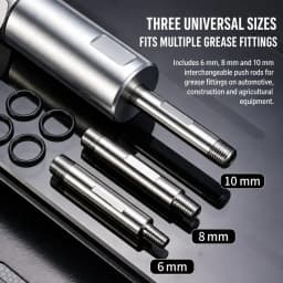 TINSOL Grease Fitting Unblocker Tool Kit with 6/8/10mm Push Rods, Alloy Steel Grease Zerk Cleaner for Auto and Farm Equipment