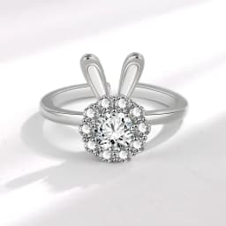 SMJEL Flower Shiny Rhinestone Rotatable Fidget Spinner Ring for Women Anti Anxiety Butterfly Animal Design Anti Stress Accessory