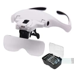 Magnifying Glasses LED Light Headband Loupe 5 Lens Magnifier 1.0X-3.5X Bright Illuminated for Jeweler Watch Repair Reading
