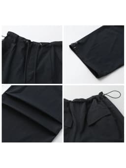 CHIC VEN Women Pants Solid Loose Casual Outdoor Workwear Female Wide Leg Trousers Drawstring Windproof Spring Autumn 2025